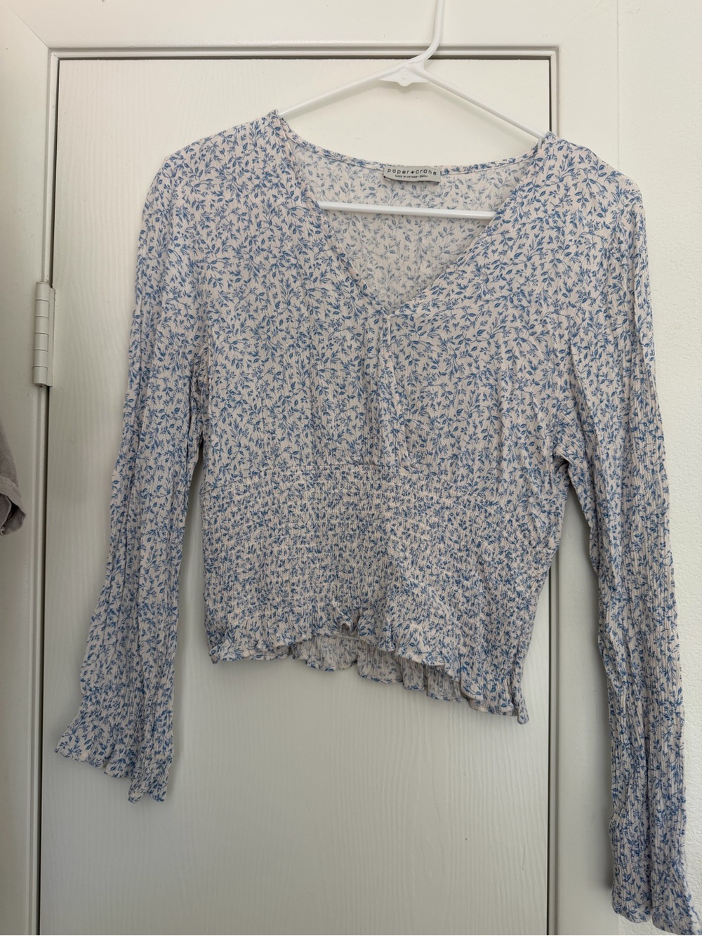 Blue floral blouse
